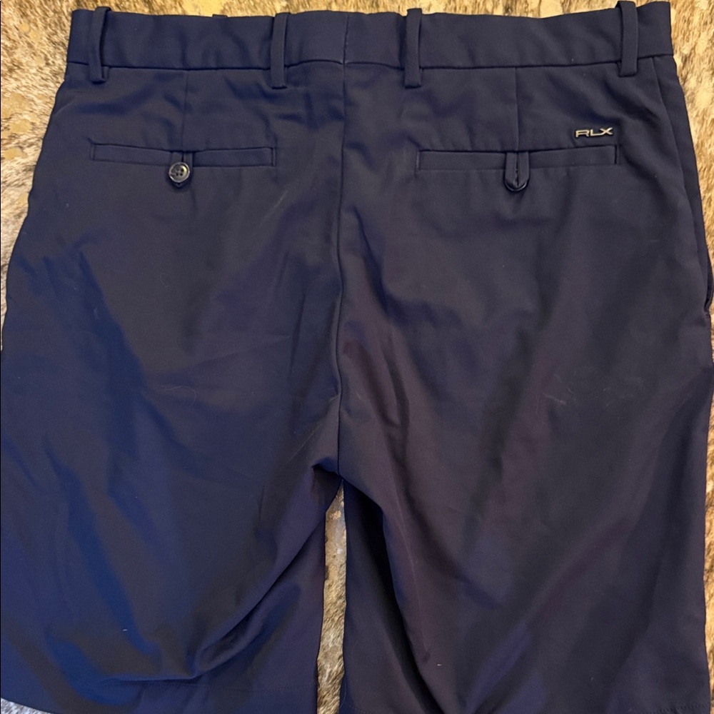 RLX Ralph Lauren Navy Flat Front Shorts